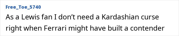 Screenshot of an online comment discussing Lewis Hamilton and Kardashian, related to body language expert analysis.
