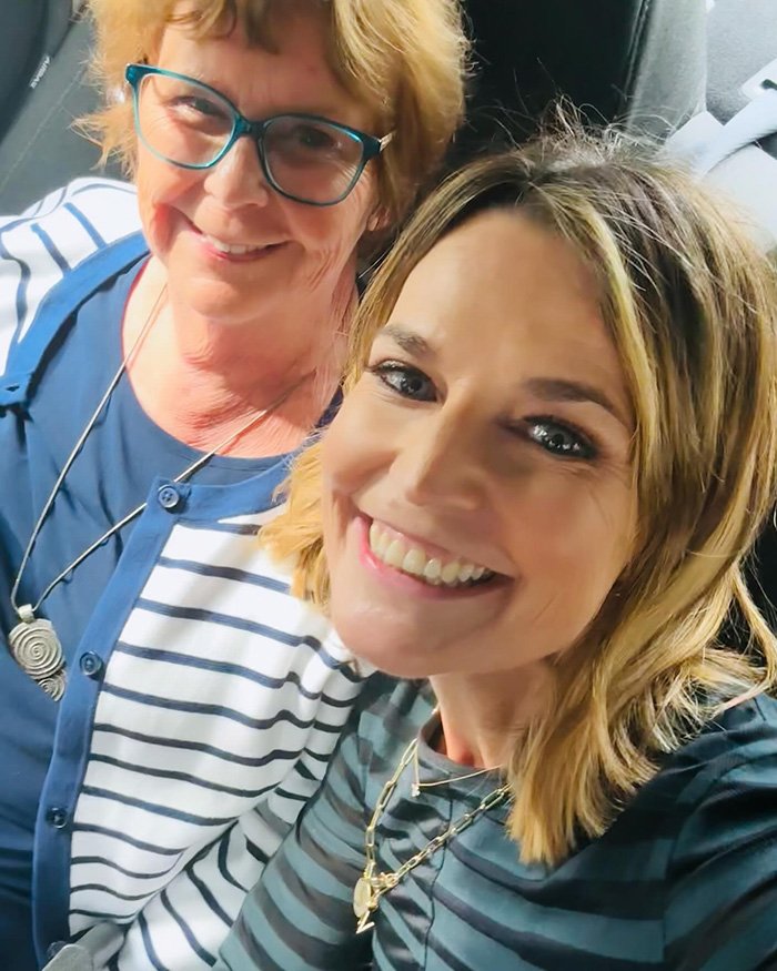 Two smiling women posing together, highlighting Nancy Guthrie and a bitcoin demand ransom note topic.