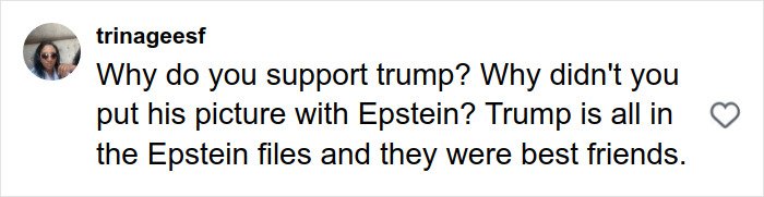 Comment questioning support for Trump and referencing Epstein files, highlighted in Joe Exotic's post breaking the internet.