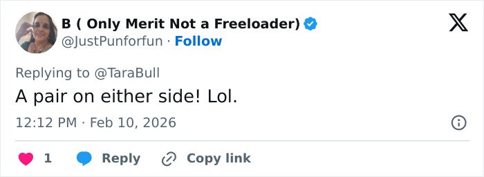 Screenshot of a tweet reacting humorously to a low-cut dress advertisement that went viral for all the wrong reasons.