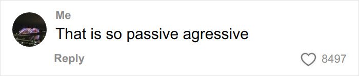 Comment saying that something is passive aggressive, with 8497 likes, discussing Dax Shepard and Kristen Bell.
