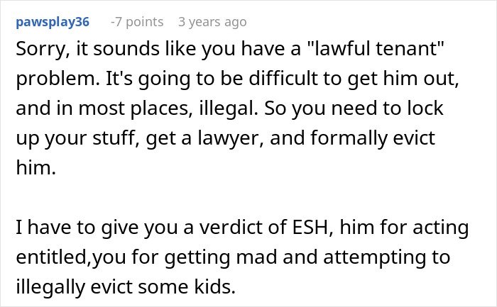 Alt text: Woman kicks late husband’s brother and his kids out over wearing clothes and using his stuff conflict discussion.
