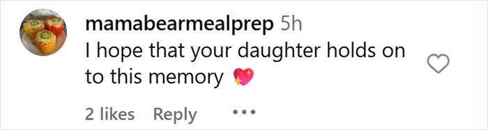 Comment expressing hope that a daughter holds on to memories, relating to James Van Der Beek’s final post.