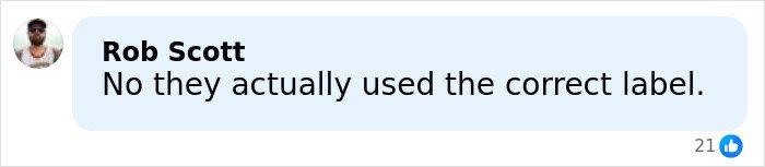 User comment from Rob Scott defending correct labeling amid misgendering incident involving a trans Olympian in an online debate.
