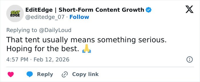 Tweet discussing the significance of a white forensic tent set up at Nancy Guthrie's home after kidnapping incident