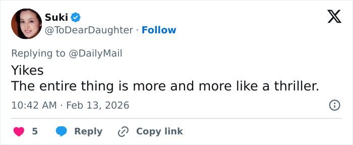 Screenshot of a tweet reacting to a claim by the doctor involved in Jeffrey Epstein's post mortem case.