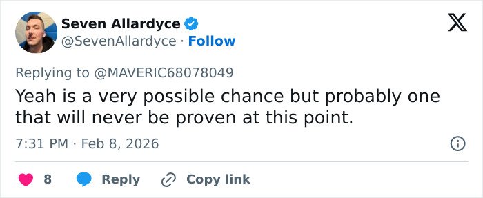 Screenshot of a Twitter reply discussing the viral post comparing Ghislaine Maxwell to Madeleine McCann abductor sketch.