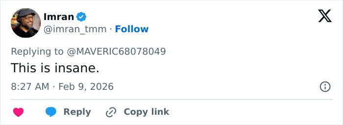 Screenshot of a Twitter reply saying This is insane in a viral post about Ghislaine Maxwell and Madeleine McCann abductor sketch debate.