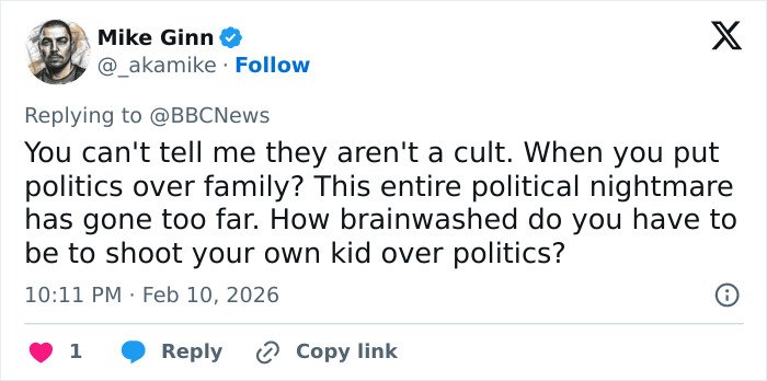 Screenshot of a tweet discussing politics and family, related to the legal expert on dad ending daughter's life case.