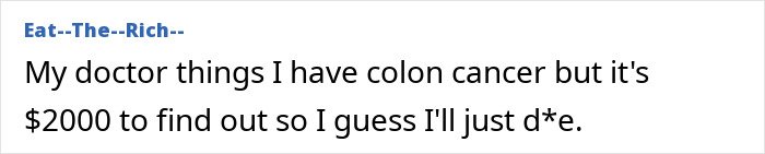 Screenshot of a forum post discussing concerns about colon cancer symptoms and the cost of diagnosis.