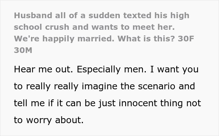 Text message from a married man to a woman he loved 15 years ago, asking not to freak out about meeting.