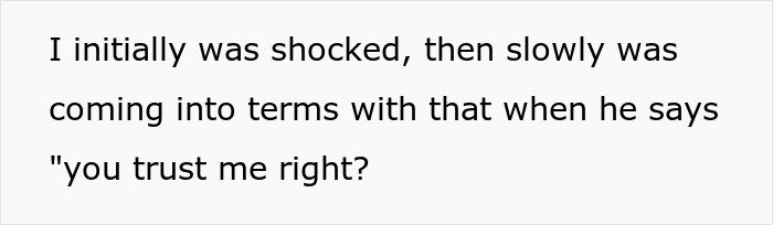 Text excerpt showing a shocked reaction from a wife after a married man texts a woman he loved 15 years ago.