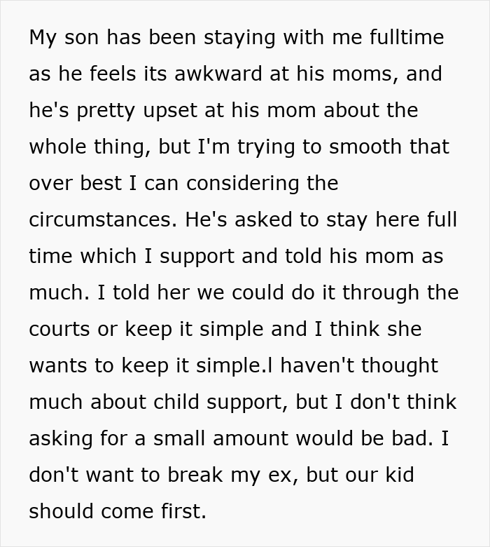 Man upset about cheating ex-wife’s boyfriend stealing expensive Lego sets, discussing support and custody arrangements.