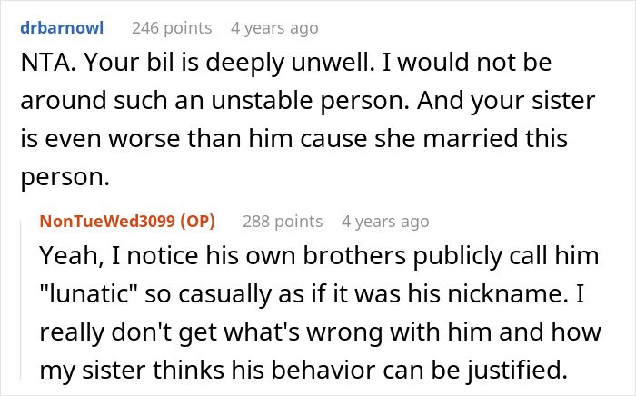 Screenshot of a Reddit conversation discussing a groom pranking his brother-in-law’s girlfriend during the wedding.