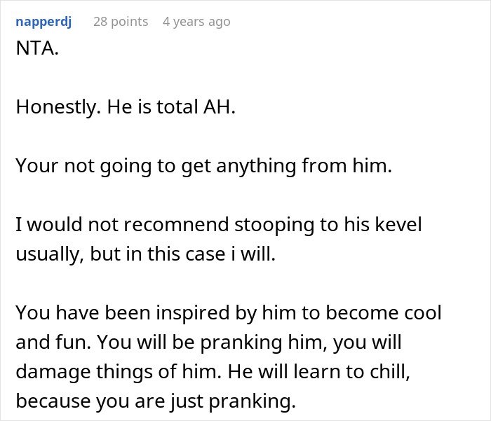 Screenshot of a forum comment discussing a groom pranking his brother-in-law’s girlfriend instead of enjoying the wedding.