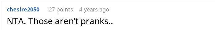 Screenshot of an online comment responding to a groom pranking his brother-in-law’s girlfriend instead of enjoying his wedding.