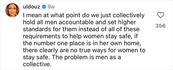 Social media post discussing accountability and safety tips for women shared by a former FBI agent.