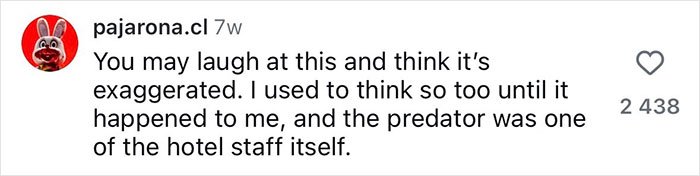 Comment about personal safety experience shared by a user, relevant to former FBI agent safety tips for women.