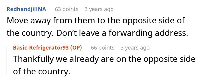 Screenshot of an online discussion where users advise new parents to move due to in-laws threatening CPS over home concerns.