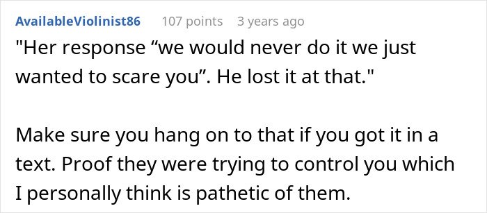 Screenshot of a Reddit comment discussing in-laws threatening CPS after deeming new parents’ home unacceptable.