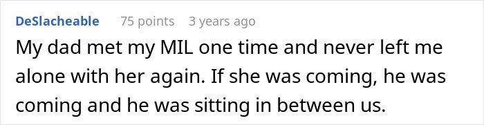 Comment about in-laws threatening CPS after declaring new parents’ home unacceptable in an online discussion.