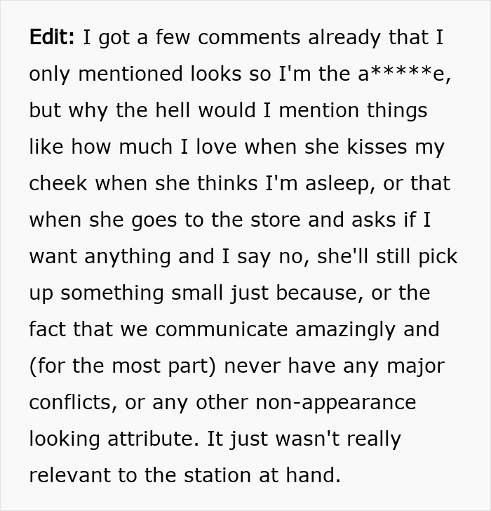 Text excerpt discussing a man feeling embarrassed by girlfriend’s style and reflecting on childhood trauma.