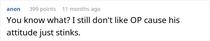 Comment expressing dislike for a man embarrassed by his girlfriend’s style and related childhood trauma.
