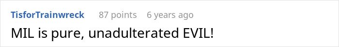 Comment on Reddit post saying MIL is pure evil, referencing MIL pretending dog passed away to get rid of him.