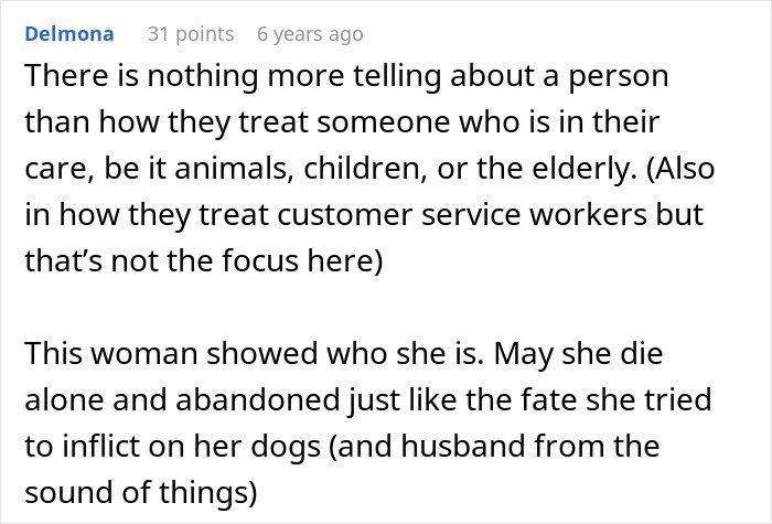 Comment highlighting cruelty of MIL who pretends dog passed away to get rid of him, shocking family at the shelter discovery.