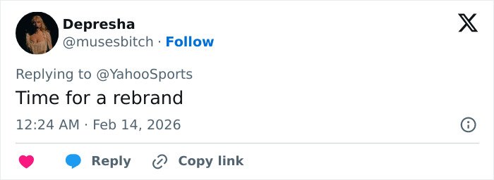 Tweet by Depresha commenting on Ilia Malinin&rsquo;s hot-mic reaction after tough Olympic showing going viral.