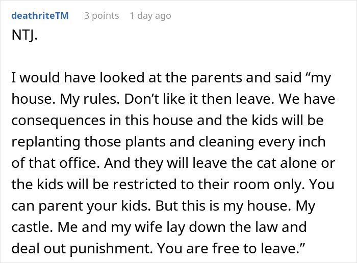 Alt text:  
Comment discussing consequences in parenting leading to sibling kicking out brother and his kids after no consequences approach fails.