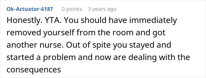Comment about nurse dealing with stress after finding mother-in-law on a secret date and HIPAA concerns.