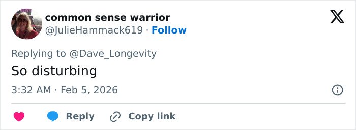 Screenshot of a social media reply expressing shock over new files revealing Epstein obsession with ex-girlfriend’s daughter.