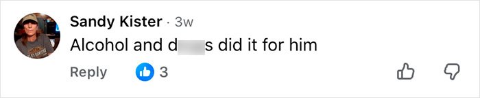 Comment on social media about Mickey Rourke&rsquo;s appearance, referencing alcohol and d***s affecting his look today.