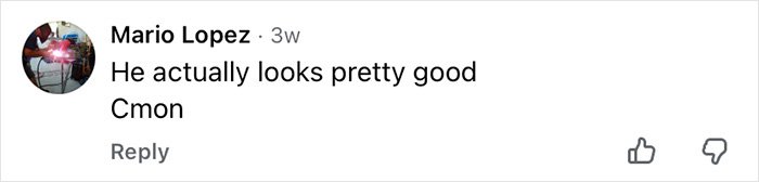 Comment by Mario Lopez stating he looks pretty good, discussing Mickey Rourke without dramatic cosmetic procedures.