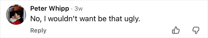 Comment on social media discussing how Mickey Rourke would look today without his dramatic cosmetic procedures.