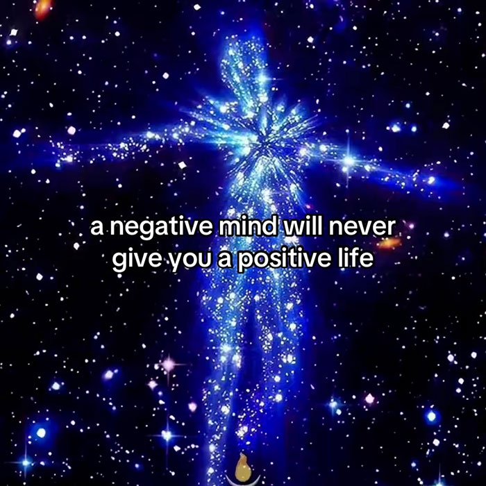 Glowing blue figure with text about positivity, highlighting concern after fans spot troubling posts in Olympic star Ilia Malinin's profile.