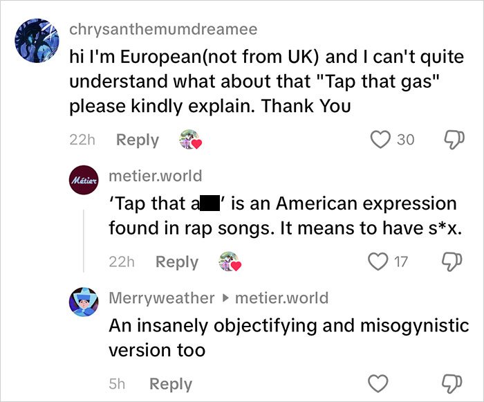 Online comments discussing the inappropriate marketing of Frida Mom using a controversial American expression.