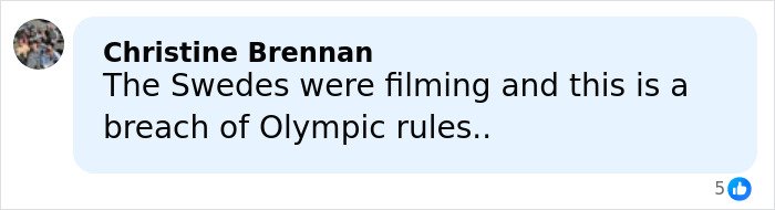 Comment from Christine Brennan about Olympic rules breach related to accusations against Canada during the Olympics.