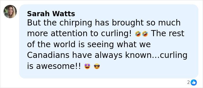 Comment highlighting increased attention to curling after Olympics make a major change amid cheating accusations.