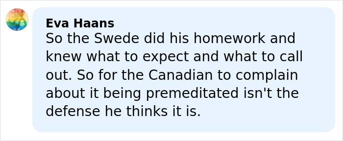 Comment discussing Canada’s alleged cheating in the Olympics and the controversy surrounding it.