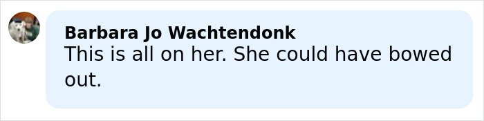 Comment by Barbara Jo Wachtendonk expressing opinion on backlash growing after major update in Lindsey Vonn's life.
