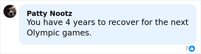 Comment from Patty Nootz discussing recovery time for the next Olympic games after Lindsey Vonn's accident backlash.