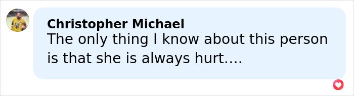 Comment by Christopher Michael on social media expressing concern about ongoing pain after Lindsey Vonn's Olympics accident.