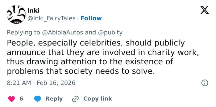 Tweet discussing the role of celebrities in charity work amid The Big Bang Theory star Kunal Nayyar’s GoFundMe revelation.