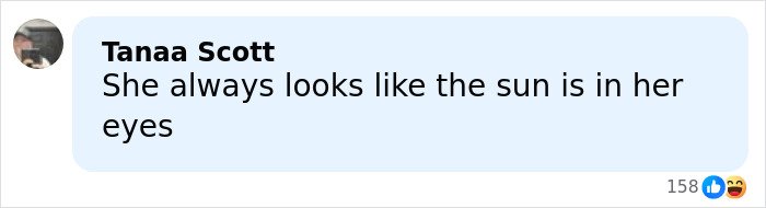 Comment by Tanaa Scott saying she always looks like the sun is in Melania Trump's eyes in fresh poll highlights.