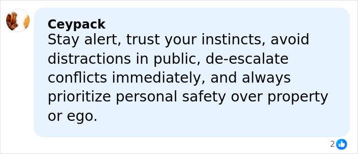 Comment warning about safety and de-escalating conflicts, related to Utah dance mom's texts and parent clash.