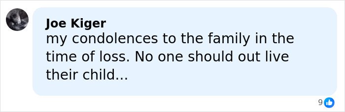Facebook comment expressing condolences for Tommy Lee Jones’ daughter’s cause of passing after being found in a ritzy hotel.