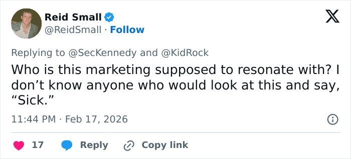 Tweet criticizing RFK Jr. and Kid Rock’s new workout video, sparking wild reactions online.