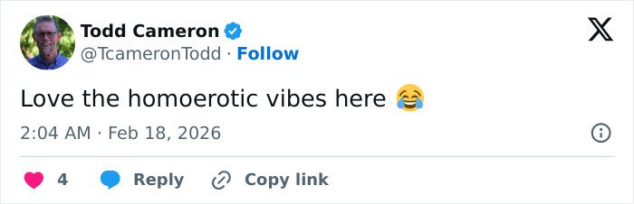 Tweet by Todd Cameron reacting to RFK Jr.’s deranged new workout video with Kid Rock, sparking wild reactions online.